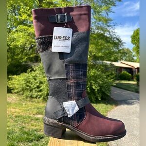 NWT Muk Luks Arya Patchwork Women's Multi-Color Boots